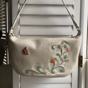 Brighton Flutter Fantasy Enameled Butterfly & Flowers Shoulder Bag